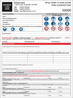 Permit to Work Form