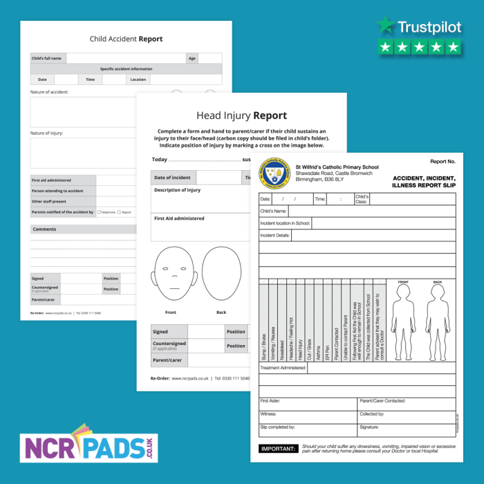 School Accident & Injury NCR Books