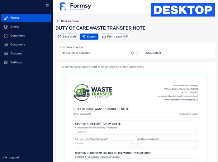 Formsy® - Desktop